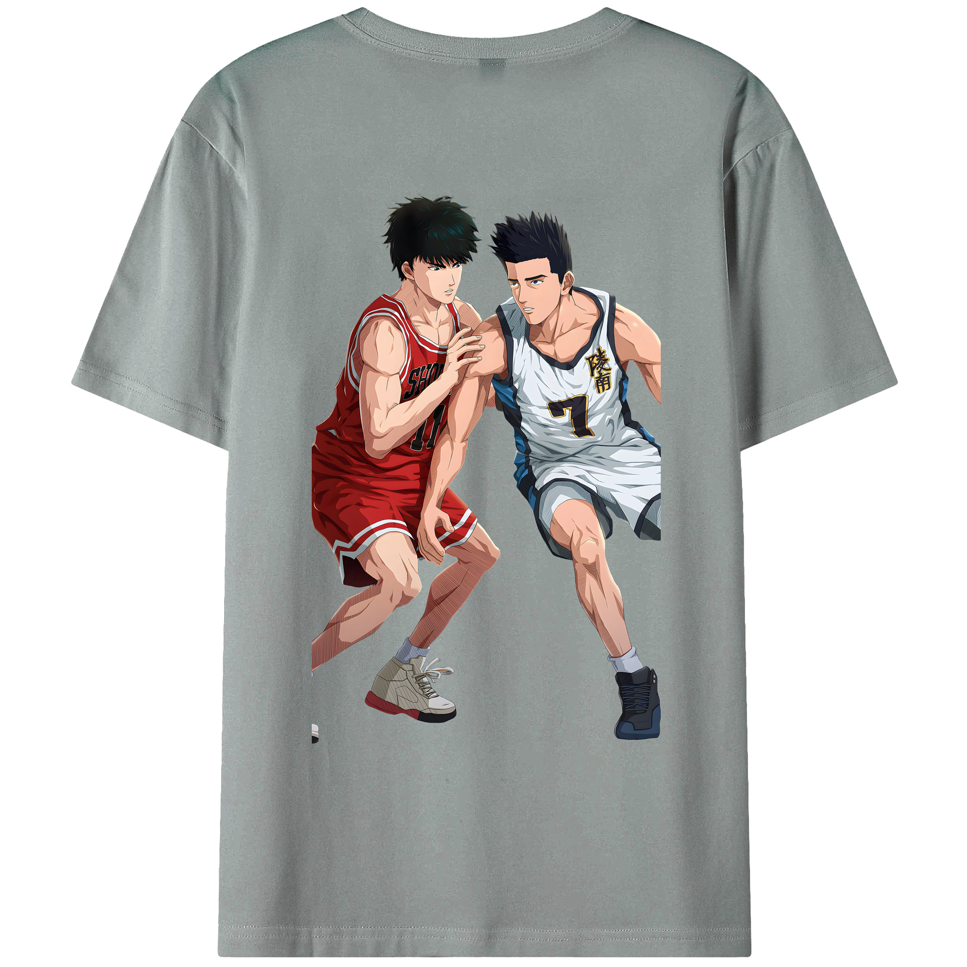 （画像用） SLAM DUNK／スラムダンク 綿100％ メンズ半袖Tシャツ（バックプリント） 通気性